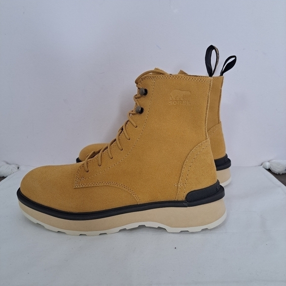 Sorel hi-line lace suede boot geo yellow jet 8 NWT - Picture 4 of 8